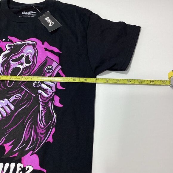 Ghost Face Halloween Graphic T-Shirt Spencer's Tee NWT Size S/P Black - Picture 5 of 7